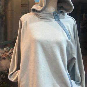 Hollister Sky Blue Hoodie with Button Detail